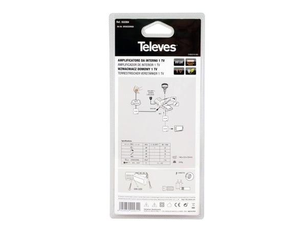 Televes 553304, F, AC, 2,4 W, 220 - 230 V, 50 - 60 Hz, -5 - 45 °C