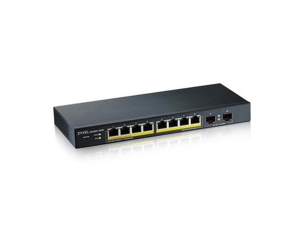 Zyxel GS1900-10HP - Switch - smart - 8 x 10/100/1000 (PoE+) + 2 x Gigabit SFP - stasjonær, veggmonterbar - PoE+ (77 W)