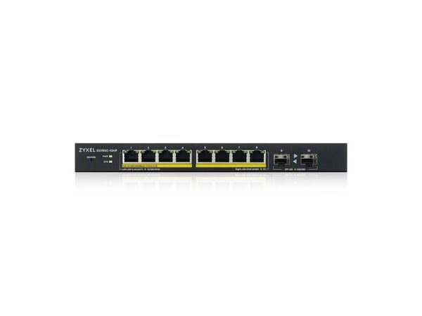 Zyxel GS1900-10HP - Switch - smart - 8 x 10/100/1000 (PoE+) + 2 x Gigabit SFP - stasjonær, veggmonterbar - PoE+ (77 W)
