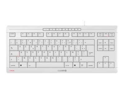 CHERRY STREAM KEYBOARD TKL, USB, Näppäimen saksikytkin, AZERTY, Valkoinen