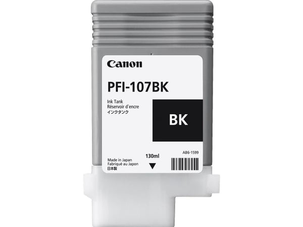 Canon PFI-107 BK - 130 ml - foto-svart - original - bläcktank - för imagePROGRAF iPF670, iPF680, iPF685, iPF770, iPF780, iPF785