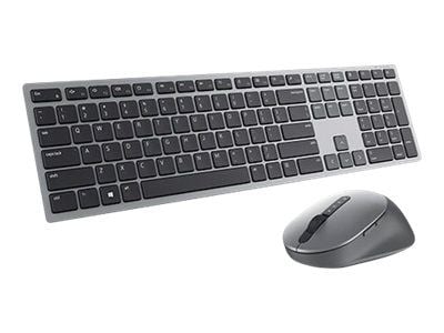 Dell Pro Plus Keyboard and Mouse KM7321W - Tastatur- og mussett - trådløs - 2.4 GHz, Bluetooth 5.0 - QWERTZ - Tysk - titangrå - med 3 years NBD Adv...