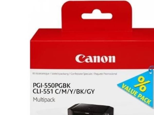 Canon PGI-550/CLI-551 PGBK/C/M/Y/BK/GY Multi Pack - 6-pack - grå, svart, gul, cyan, magenta - original - blekkbeholder - for PIXMA iP7250, iP8750, ...