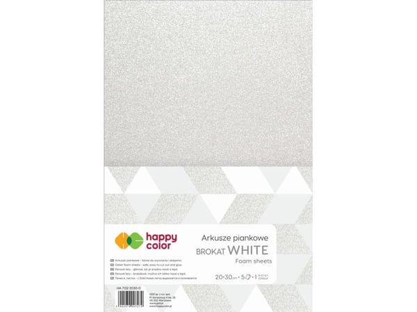 Happy Color Glitter Foam 20x30 cm 5 arc Hvit