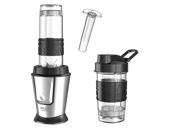 Adler AD 4081, Sportsblender, 0,57 l, Isknusing, 800 W, Sort, Rustfritt stål, Translucent