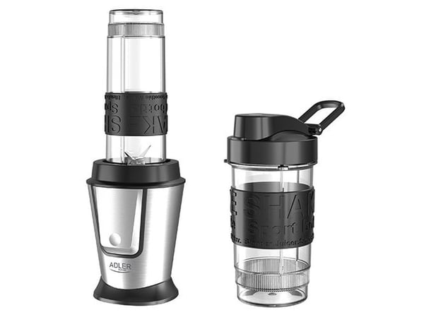 Adler AD 4081, Sportsblender, 0,57 l, Isknusing, 800 W, Sort, Rustfritt stål, Translucent