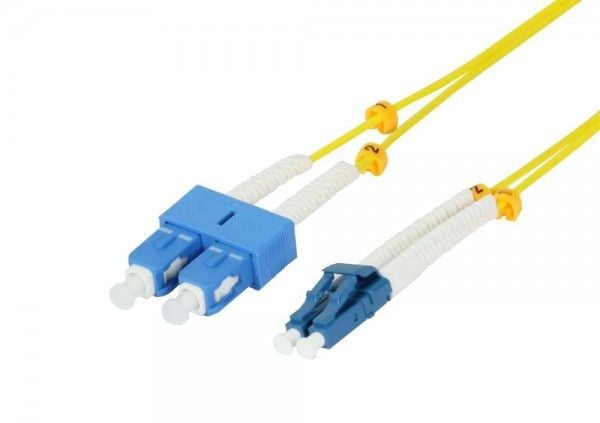 LWL2FiberPatchk 2mtrLCSC 9125um OS2 AD2mm fleksibel anti-knekkhylse Synergy 21