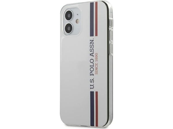 Us Polo Assn US Polo US Polo USHCP12SPCUSSWH Apple iPhone 12 mini 5,4" puhelin dėklas baltos spalvos Tricolor Collection -mallisto