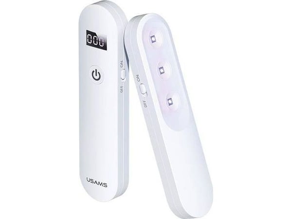USAMS Mini UV-C desinfeksjonslampe håndsterilisator hvit/hvit ZB159XDD01 (US-ZB159)