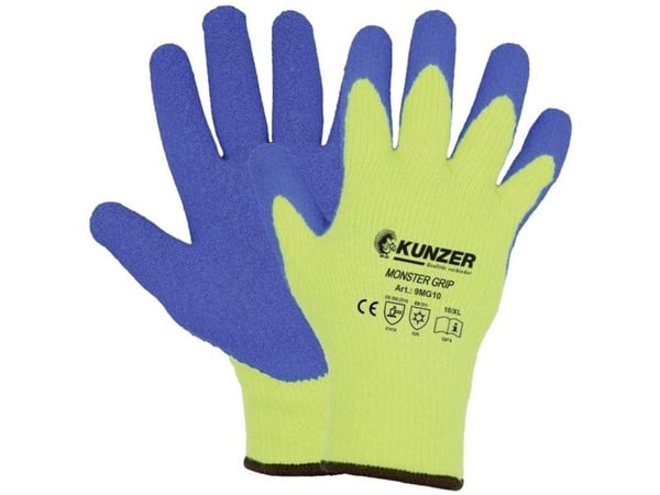 Kunzer 9MG09 Latex Arbejdshandske Størrelse (handsker): 9, L EN 388:2016, EN 511 1 Paar