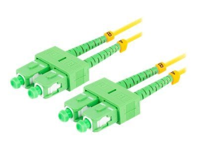 Lanberg - Koblingskabel - SC/APC (hann) til SC/APC (hann) - 1 m - 3 mm - fiberoptisk - dupleks - 9 / 125 micron - G.657.A1 - halogenfri - gul - (an...