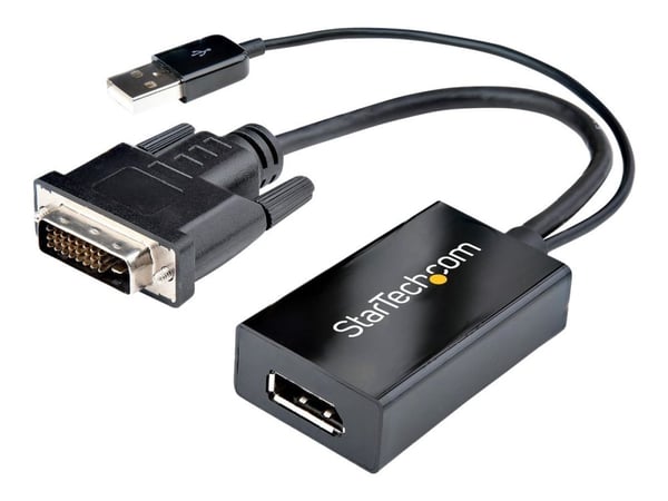 StarTech DVI to DisplayPort Adapter - USB Power - 1920 x 1200 - DVI to DisplayPort Converter - Video Adapter - DVI-D to DP (DVI2DP2) - Video adapte...