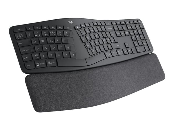 Logitech Ergo Series ERGO K860 for Business - Tastatur - full size - trådløs - 2.4 GHz, Bluetooth 5.0 LE - QWERTY - Pan Nordic - grafitt