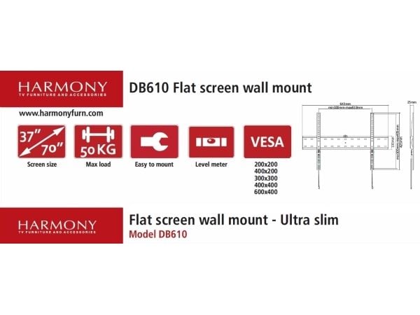 HARMONY DB610 universaali vægbeslag -laite