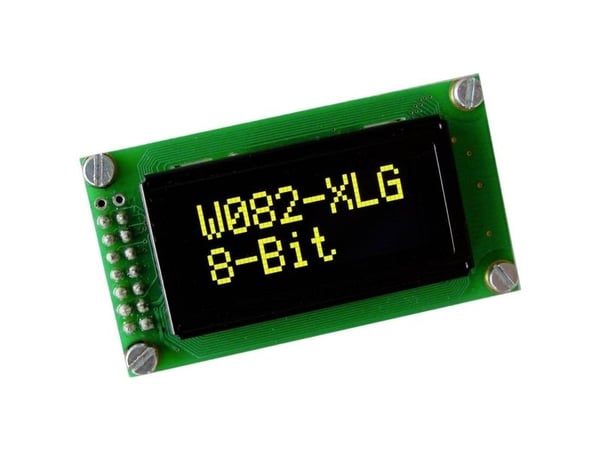 DISPLAY VISIONS OLED-display gulgrön 5,55 mm 3,3 V, 5 V (sifferantal: 2) EAW082-XLG