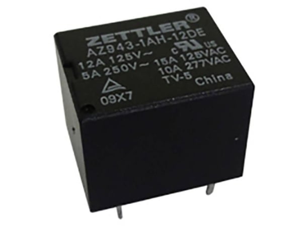 Zettler Electronics AZ943-1CH-24DEFGW printrelé 24 V/DC 15 A 1 x vekslende kontakt 1 stk Zettler Electronics AZ943-1CH-24DEFGW printrelé 24 V/DC 15 A 1 x vekslende kontakt 1 stk