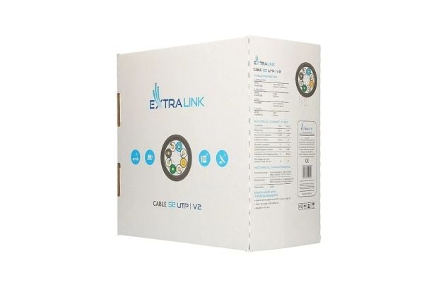 Extralink CAT5E UTP (U/UTP) V2 innendørs | Twisted pair nettverkskabel | 100 millioner