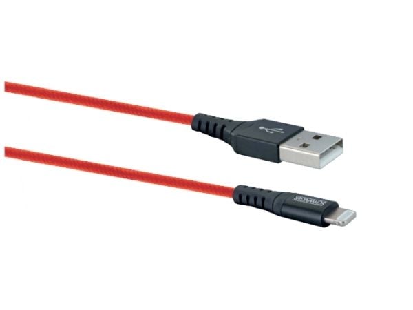 Schwaiger LPRO410 501 Matkapuhelinkaapeli punainen 1,2 m USB A Lightning (LPRO410501)