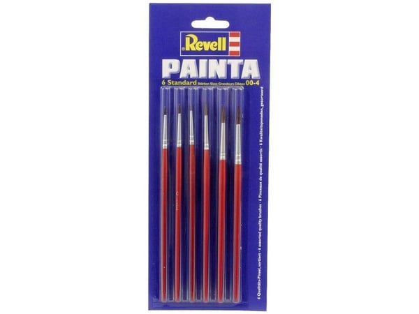 Revell Painta Standard - Malebørste - størrelse: 0, 1, 2, 3, 4, 00 (en pakke 6)