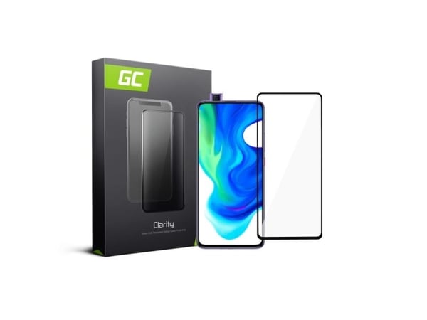 Green Cell Clarity - Skjermbeskyttelse for mobiltelefon - 2.5D - glass - rammefarge svart - for Xiaomi POCO F2 Pro