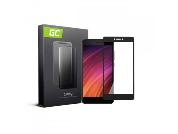 Green Cell Clarity - Skjermbeskyttelse for mobiltelefon - 2.5D - glass - rammefarge svart - for Xiaomi Redmi Note 4x