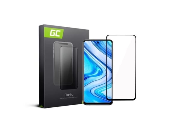 Green Cell Clarity - Skjermbeskyttelse for mobiltelefon - 2.5D - glass - rammefarge svart - for Xiaomi Redmi Note 9S