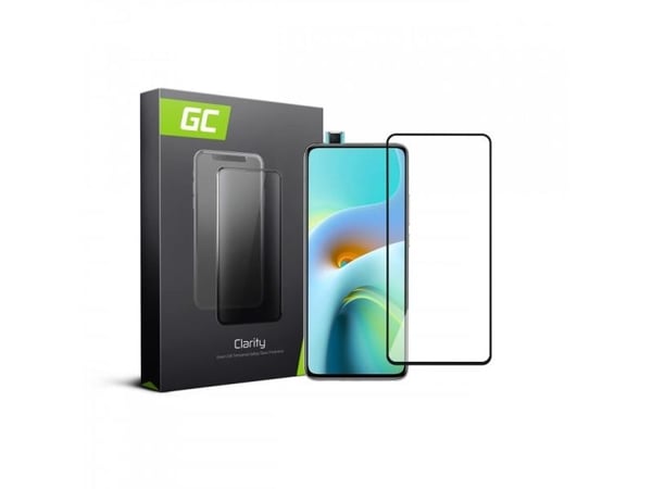 Green Cell Clarity - Skjermbeskyttelse for mobiltelefon - 2.5D - glass - rammefarge svart - for Xiaomi Redmi K30