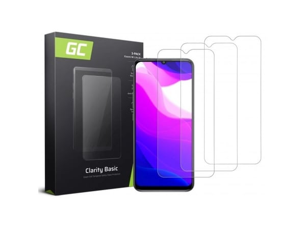 Green Cell Clarity, Xiaomi, Xiaomi Mi 10 Lite, Ripebestandig, Gjennomsiktig, 3 stykker