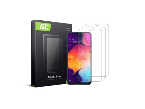 Green Cell Clarity, Samsung, Samsung Galaxy A50, Ripebestandig, Gjennomsiktig, 3 stykker