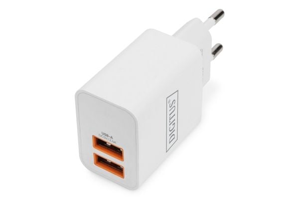 Digitus - Strømadapter - 15.5 watt - 3.1 A - PD 3.0 (2 x USB) - hvit