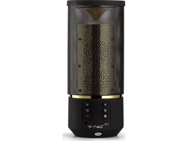 V-tac 2x3W bærbar LED Bluetooth-høyttaler, 1200 mAh, 88,3x88,3x204 mm