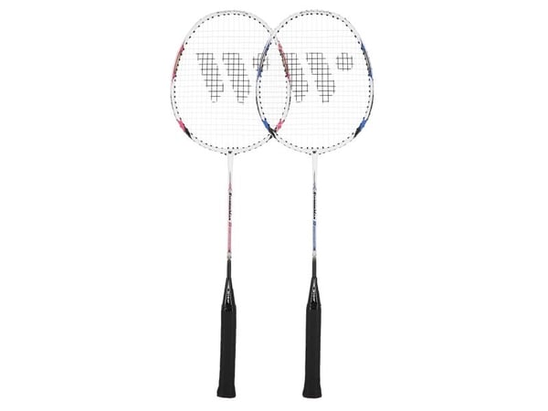 WISH STEELTEC 9K badmintonketcher-set rød+blå WISH
