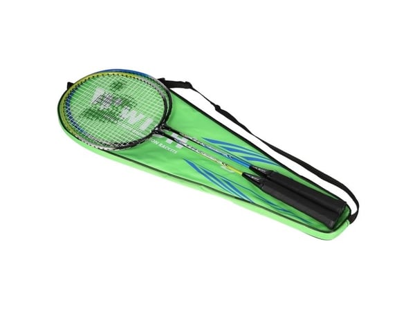 WISH STEELTEC 216K sett med badmintonketsjere grønn+blå + baller/ fjær 3 stk Wish