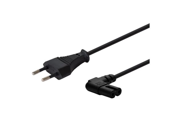 Savio CL-144 Power cable Black 3 m angled, 3 m, 2-pin, IEC Type E (3.4 mm, 3.1 mm)