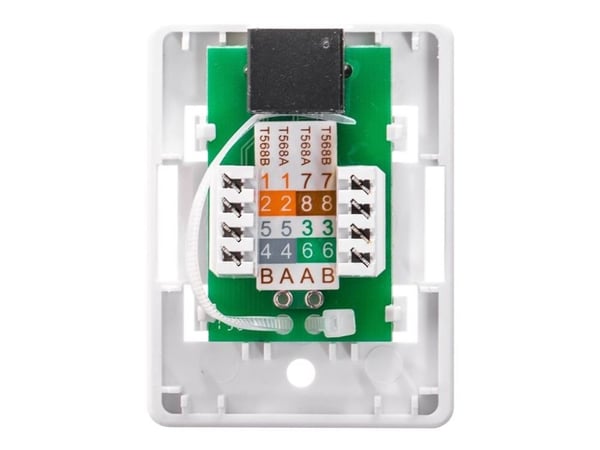 Netrack - Eluttag - RJ 45 - 1 nätverksuttag - vit