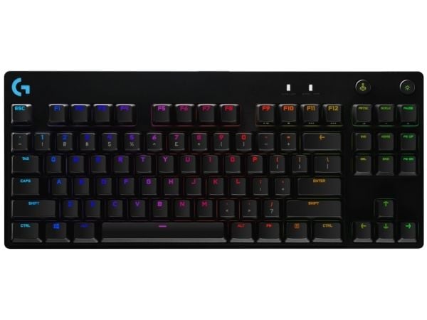 Logitech Pro - Tastatur - bakgrunnsbelyst - USB - QWERTY - Storbritannia - tastsvitsj: GX Blue Clicky - svart