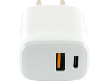 Schwaiger - Strømadapter - 230 V quick charger - 20 watt - 3 A - PD - 2 utgangskontakter (USB-C, USB) - hvit