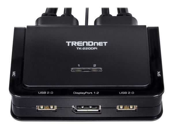 TRENDnet TK 220DPI - KVM / lydsvitsj - 2 x KVM/lyd - 1 lokalbruker - stasjonær - TAA-samsvar