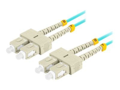 Lanberg - Koblingskabel - SC/UPC (hann) til SC/UPC (hann) - 3 m - 3 mm - fiberoptisk - dupleks - 50 / 125 mikroner - OM3 - halogenfri - akvamarin -...
