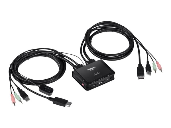 TRENDnet TK 220DPI - KVM / lydsvitsj - 2 x KVM/lyd - 1 lokalbruker - stasjonær - TAA-samsvar