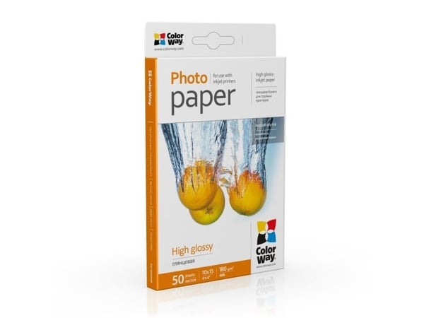 ColorWay - Høyblank - 100 x 150 mm - 180 g/m² - 50 ark fotopapir