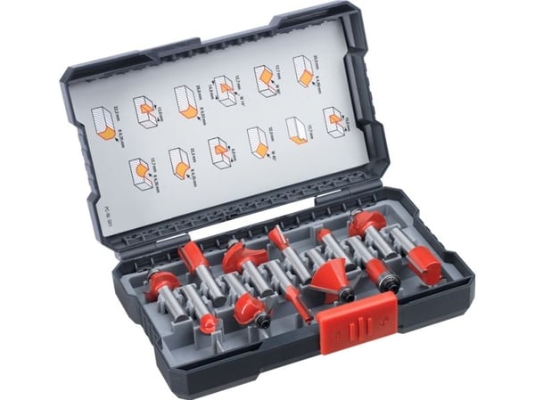 kwb 757295, Bit-sett, 8 mm, 30000 RPM, 12 stykker, 14,45,90°