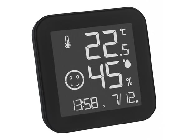 TFA-Dostmann 30.5054.01, Elektronisk miljøtermometer, Innendørs, Digital, Svart, Hvit, Plast, Vegg