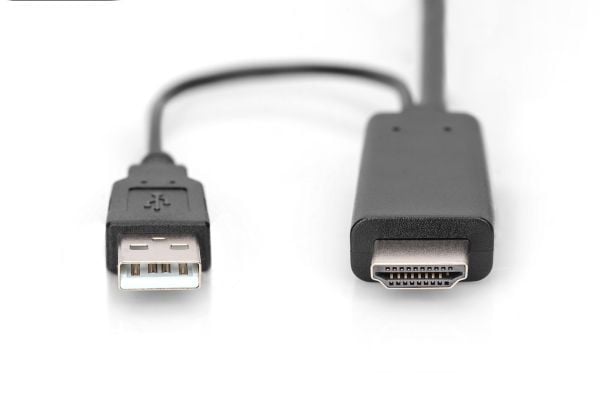 DIGITUS - Adapterkabel - DisplayPort hann til HDMI, USB (kun strøm) hann - 2 m - 4K 30Hz støtte
