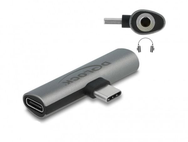 DeLOCK 64186, USB Type-C, USB Type-C + 3.5mm, Naaras, Uros, Suora, Suora