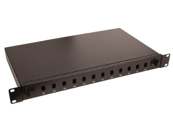 Lanview - Patch-panel - rackmontering - SC/LC Duplex X 12 - svart - 1U - 19"