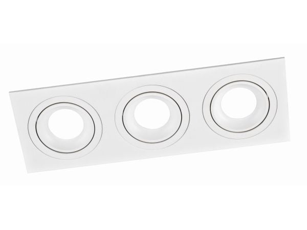 Leduro - Recessed lamp holder - 3 innganger - GU10 - rektangel - hvit