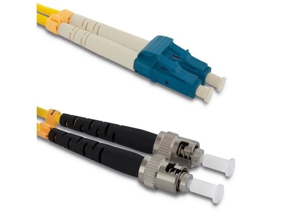 Qoltec - Koblingskabel - LC/UPC-enkeltmodus (hann) til ST/UPC-enkeltmodus (hann) - 2 m - fiberoptisk - dupleks - 9 / 125 micron - halogenfri - gul