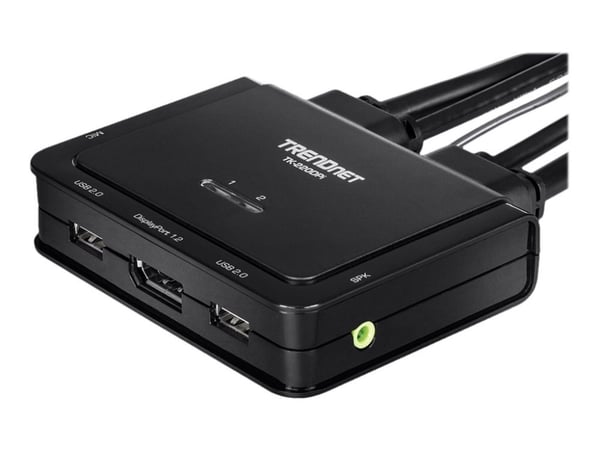 TRENDnet TK 220DPI - Omkopplare för tangentbord/video/mus/ljud - 2 x KVM/ljud - 1 lokal användare - skrivbordsmodell - TAA-kompatibel