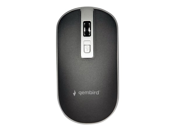 Gembird MUSW-4B-06-BS - Mus - optisk - 4 knappar - trådlös - 2.4 GHz - trådlös USB-mottagare - svart silver - blåsa